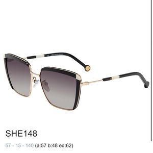 Authentic Carolina Hererra Black Metal Sunglasses